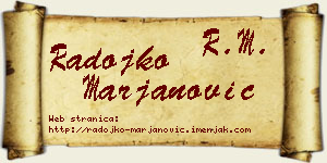 Radojko Marjanović vizit kartica